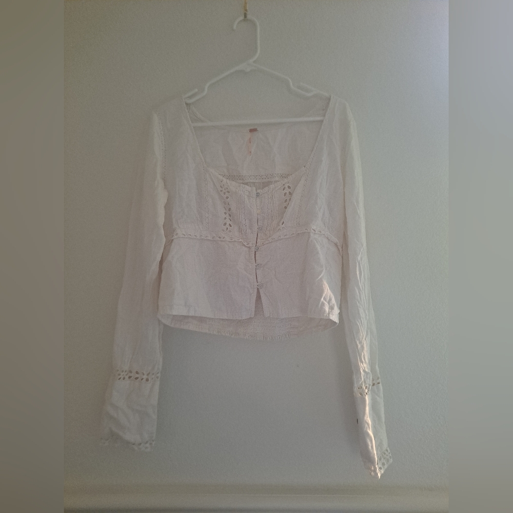 SOLD White free people joi blouse